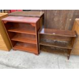 TWO OPEN BOOKCASES