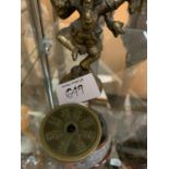A SINO-TIBETAN BI-METAL BRASS MODEL OF GANESH AND CHINESE BRASS AMULET COIN
