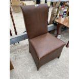 A MINIATURE LEATHERETTE CHILD'S CHAIR