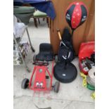 A LONSDALE PUNCH BAG, HEAD TENNIS RACKET AND KETTLER GO-KART