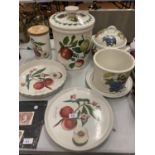 A GROUP OF PORTMERION POMONA TO INCLUDE TWO PLATTERS, FLAN DISH, BREAD BIN ETC