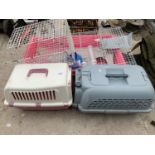 VARIOUS PET CARRIERS AND CAGES