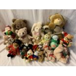 TWENTY VARIOUS TEDDY BEARS SOME WITH TAGS