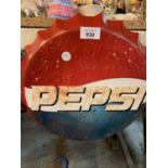 A METAL 'PEPSI' COLA BOTTLE CAP MAN CAVE SIGN