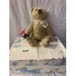 A STEIFF QUEEN ELIZABETH II 90TH BIRTHDAY PRESTIGE GROWLING BEAR BOXED WITH CERTIFICATES