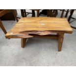 A HAND CRAFTED BEECH OCCASIONAL TABLE