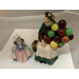 A ROYAL DOULTON OLD BALLON SELLER AND A ROYAL DOULTON DINKY DO FIGURINE