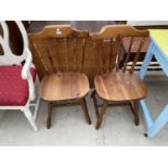 TWO PINE DINING CHAIRS