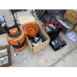 VARIOUS TOOLS AND HARDWARE - VAX CLEANER, CAMPING STOVE, FLUORESCENT BIBS ETC