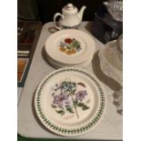 A SET OF FOUR PORTMERION BOTANICAL PLATES, A SET OF EIGHT PLATES AND A TEAPOT