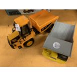 A PAIR OF DUMPER TRUCKS TO INCLUDE A JCB