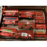 AN ASSORTMENT OF MODEL LONDON BUSES