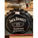 A METAL 'JACK DANIELS' WHISKEY BOTTLE CAP MAN CAVE SIGN