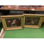 A PAIR OF GILT FRAMED OIL ON CANVAS PAINTINGS (A/F)