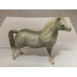 A JOHN BESWICK SIGNED AND HAND PAINTED GREY PONY FIGURINE