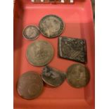 A NEWARK, CHARLES I, 1646 HALF CROWN SIEGE COPY AND TWO SHILLINGS 1921 AND 1922, A 1922 SIX PENCE, A