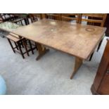 A RETRO TEAK EVEREST EXTENDING DINING TABLE, 60x33" (EXTRA LEAF 21")