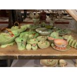A LARGE COLLECTION OF GREEN AND PINK 'CARLTON WARE' TABLE SERVICE WARE