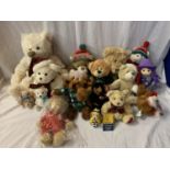 SEVENTEEN VARIOUS TEDDY BEARS SOME WITH TAGS