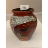 AN ANITA HARRIS SIGNED AND HAND PAINTED PUMPKIN VASE