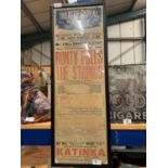 A FRAMED VINTAGE POSTER FOR THE THEATRE ROYAL HANLEY ' BUNTY PULLS THE STRINGS' 1925
