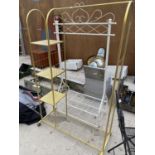 TWO METAL BEDROOM STORAGE RACKS