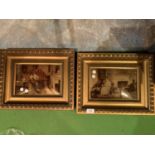 A PAIR OF VICTORIAN CRYSTOLEUMFRAMED PICTURES