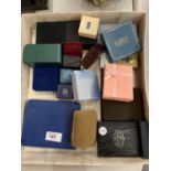 A BOX OF JEWELLERY CASES