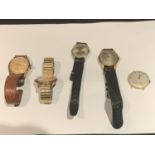 FIVE GENTLEMAN'S WRIST WATCHES INCLUDING A COLANT 17 JEWEL INCABLOC, AN ACCURIST 21 JEWEL