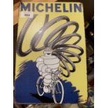 A VINTAGE STYLE METAL 'MICHELIN MAN' MAN CAVE SIGN 20X30CM