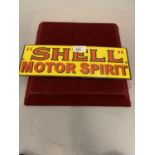 A RECTANGULAR METAL 'SHELL' MOTOR SPIRIT SIGN