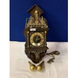 AN ORNATE DUTCH WEIGHTER WALL CLOCK