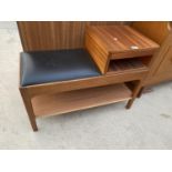 A RETRO TEAK TELEPHONE SEAT