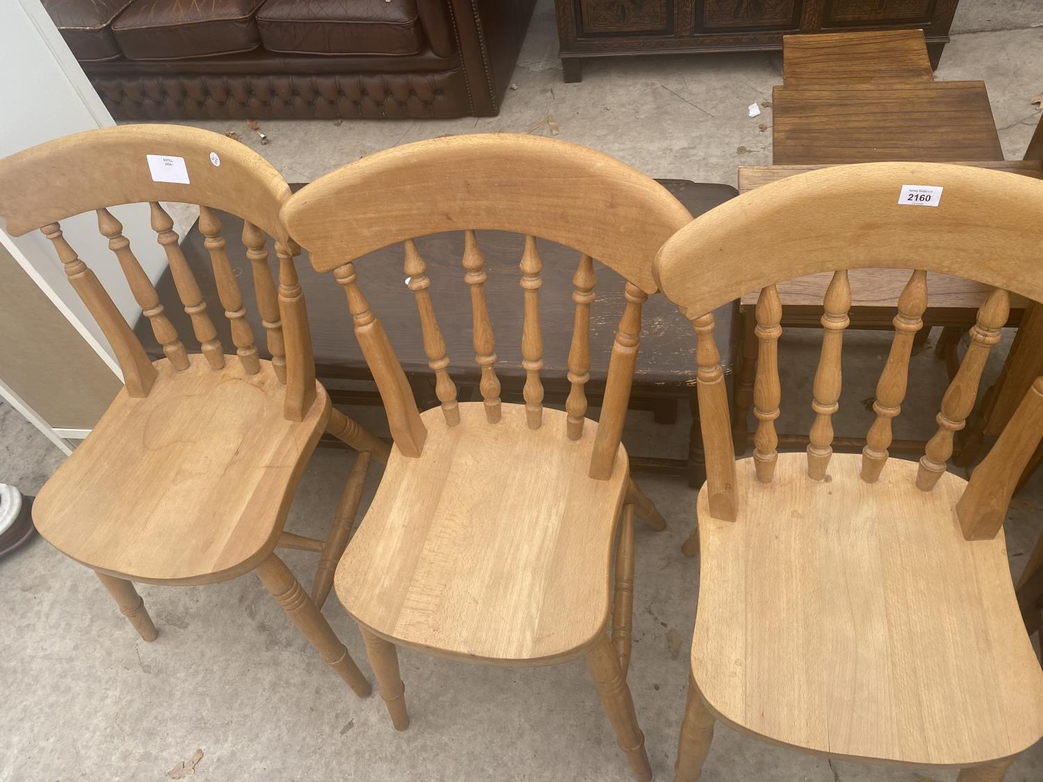 THREE VICTORIAN STYLE KITCHEN CHAIRS - Image 2 of 3