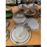 A BLUE AND WHITE GRINDLEY SERVICE SET TO INCLUDE THREE TUREENS