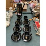 A PORTMEIRION 'PHOENIX' SIX PIECE COFFEE SET