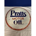 A CIRCULAR ENAMEL 'PRATT'S MOTOR OIL'SIGN