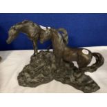 A SPELTER STUDY OF TWO HORSES (EAR A/F)