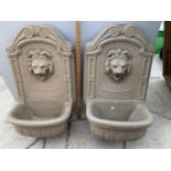 TWO PLASTIC WALL MOUNTED GARDEN WATER FEATURES