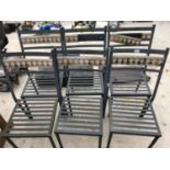 A SET OF SIX METAL FRAMED GARDEN CHAIRS