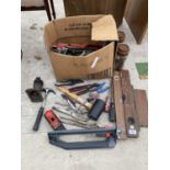 VARIOUS TOOLS - SPIRIT LEVELS, MOLE GRIPS, PLIERS ETC