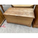 A VICTORIAN PINE BEDDING CHEST, 36" WIDE