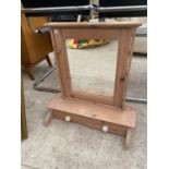 A PINE DRESSING TABLE MIRROR