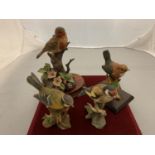 FOUR VARIOUS BIRD FIGURINES