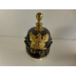 A LEATHER AND BRASS COPY IMPERIAL GERMAN PICKLEHAUBE HELMET, WITH BRASS BADEN PLATE