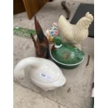 VARIOUS ORNAMENTAL HENS, DUCKS AND GEESE