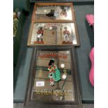 A COLLECTION OF FRAMED PUB ADVERTISING MIRRORS TO INCLUDE A COLDSTREAM LONDON GIN