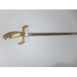 A SPANISH COURT/SOCIETY SWORD, 72.5CM BLADE MARKED TOLEDO