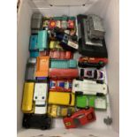 AN ASSORTED LOT OF DIE CAST TOY CARS TO INCLUDE AN IVECO DEFENCE VEHICLE ETC