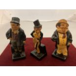 THREE ROYAL DOULTON MINATURE CHARLES DICKENS FIGURES